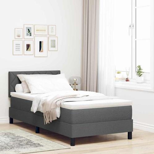 vidaXL Boxspring bed met matras Donkergrijs 100 x 200 cm, Huis en Inrichting, Slaapkamer | Bedden, Nieuw, Verzenden
