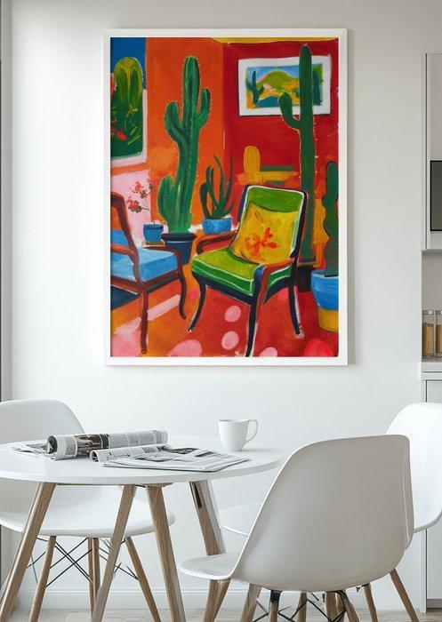 E. García - EL SALÓN DE LOS CACTUS XL (NO RESERVE), Antiek en Kunst, Kunst | Schilderijen | Modern