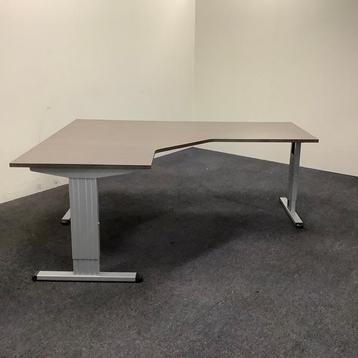 Tweedehands hoekbureau links 200x160 cm, verstebaar,  donker