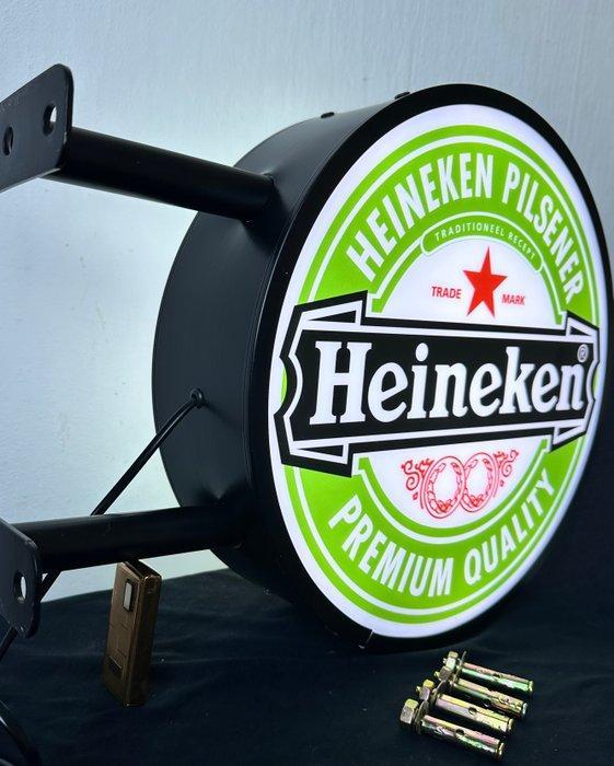 No reserve-Dubbelzijdig Heineken Lichtbak/Uithangbord -, Antiek en Kunst, Antiek | Wandborden en Tegels
