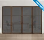 Dubbele stalen taatsdeur met glaspaneel, 3 vlaks, brons, roo, Doe-het-zelf en Bouw, Nieuw, Metaal, Overige typen