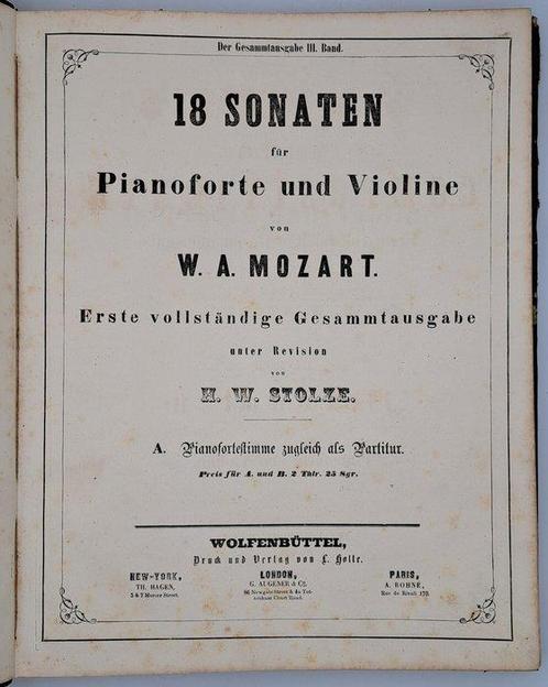 Wolfgang Amadeus Mozart - 18 Sonaten für Pianoforte und, Antiquités & Art, Antiquités | Livres & Manuscrits