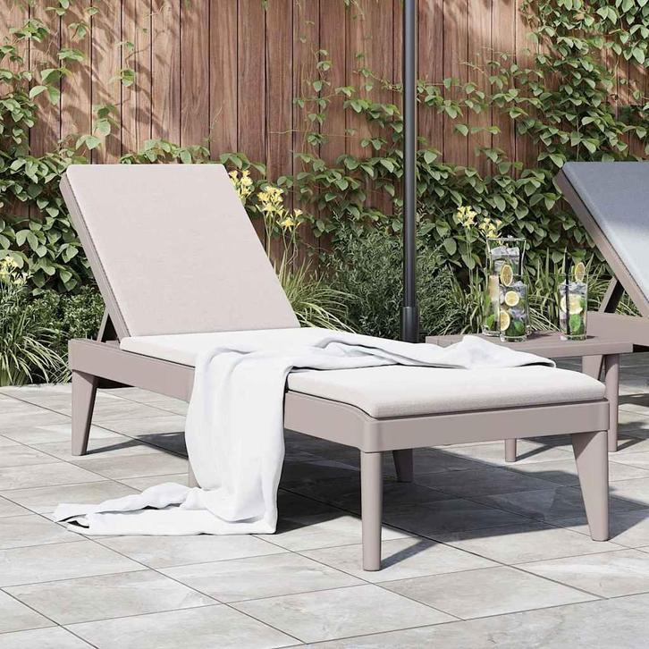 vidaXL Ligbed 186x60x29 cm polypropeen cappuccinokleurig, Tuin en Terras, Ligbedden, Nieuw, Verzenden