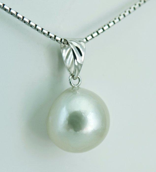 Zonder Minimumprijs - Hanger - 18 karaat Witgoud Parel -, Handtassen en Accessoires, Antieke sieraden