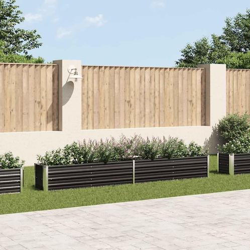 vidaXL Plantenbak verhoogd 320x40x45 cm gegalvaniseerd staal, Tuin en Terras, Bloempotten, Nieuw, Verzenden