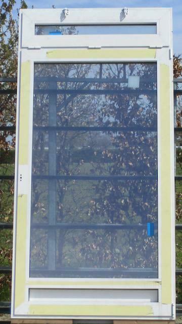 aluminium terrasraam, raam 125 x 252 wit / geanodiseerde alu, Doe-het-zelf en Bouw, Raamkozijnen en Schuifdeuren, Inclusief glas