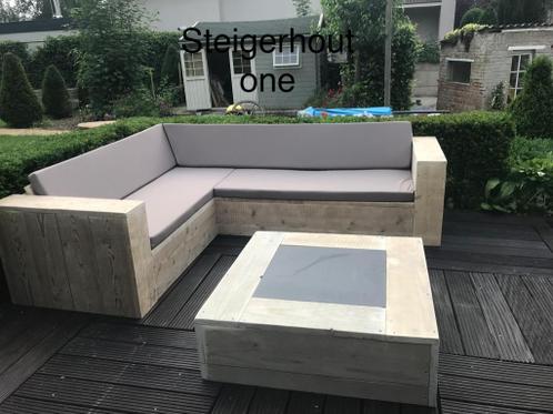 Steigerhout hoekbank loungebank gratis levering 1 week