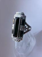 Argent, Onyx & Marcasites - Bague - Style Art déco, Antiek en Kunst