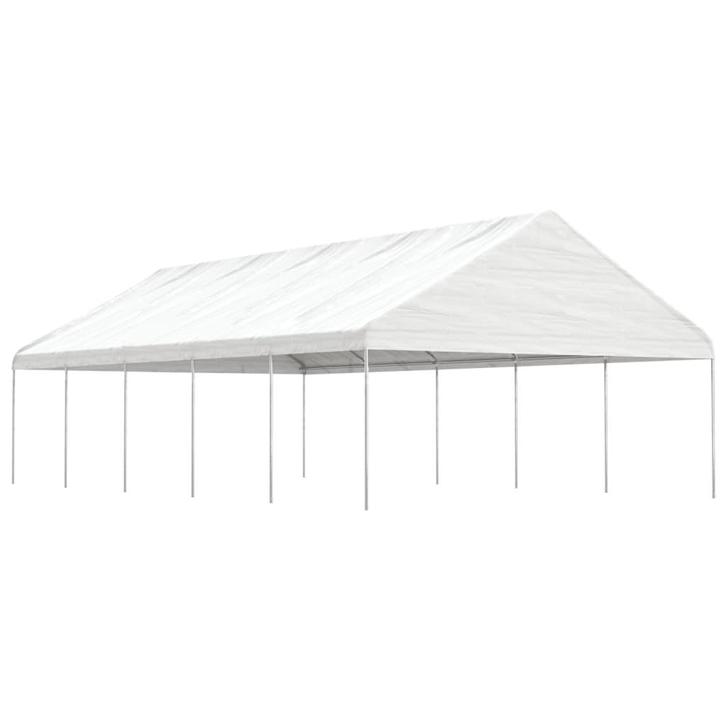 vidaXL Prieel met dak 11,15x5,88x3,75 m polyetheen wit, Tuin en Terras, Partytenten, Nieuw, Verzenden