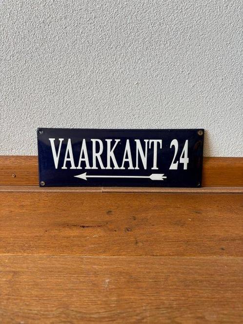 Originele Emaille Bord - VAARKANT 24 - Reclamebord -, Antiek en Kunst, Antiek | Wandborden en Tegels