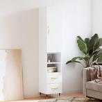 vidaXL Hoge kast 34,5x34x180 cm bewerkt hout wit, Verzenden, Nieuw