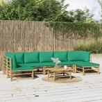 vidaXL Salon de jardin 8 pcs avec coussins vert bambou, Salons de jardin, Verzenden