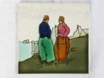 Art Nouveau Tegel - Twee vissers op de dijk (Volendam)  -