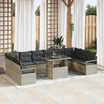 vidaXL Tuinbank Set met kussen 11 pcs Lichtgrijs 100 x 55 x, Tuin en Terras, Verzenden, Nieuw
