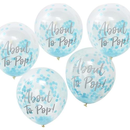 Blauwe Confetti Ballonnen About To Pop 30cm 5st, Hobby & Loisirs créatifs, Articles de fête, Envoi