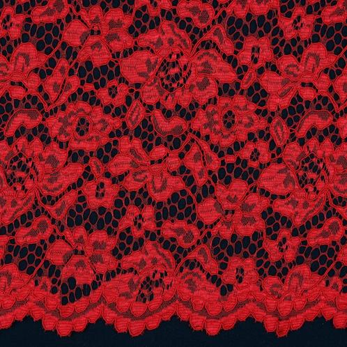 10 meter kant stof - Rood - 100% polyester, Hobby en Vrije tijd, Stoffen en Lappen, 120 cm of meer, 200 cm of meer, Rood, Nieuw