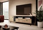 Tv-Meubel eiken grijs industrieel 165x40x49, Huis en Inrichting, Kasten |Televisiemeubels, Overige materialen, Verzenden, 150 tot 200 cm