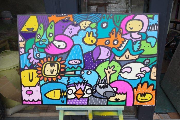 Kev Munday - New Society, Antiek en Kunst, Kunst | Schilderijen | Modern