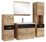 Badkamermeubel Set Alba 60 x 35 cm Kastanje Zwart Badmeubel, Verzenden, Nieuw