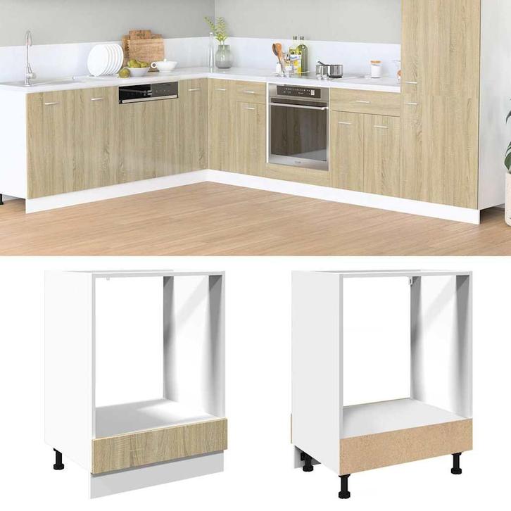 vidaXL Ovenkast 60x46x81,5 cm spaanplaat sonoma eikenkleurig, Huis en Inrichting, Kasten | Overige, Nieuw, Verzenden