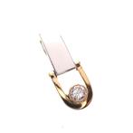 Bicolor gouden hanger met diamant | 0,24 ct. (witgoud), Overige merken, Goud, Gebruikt, Ophalen of Verzenden