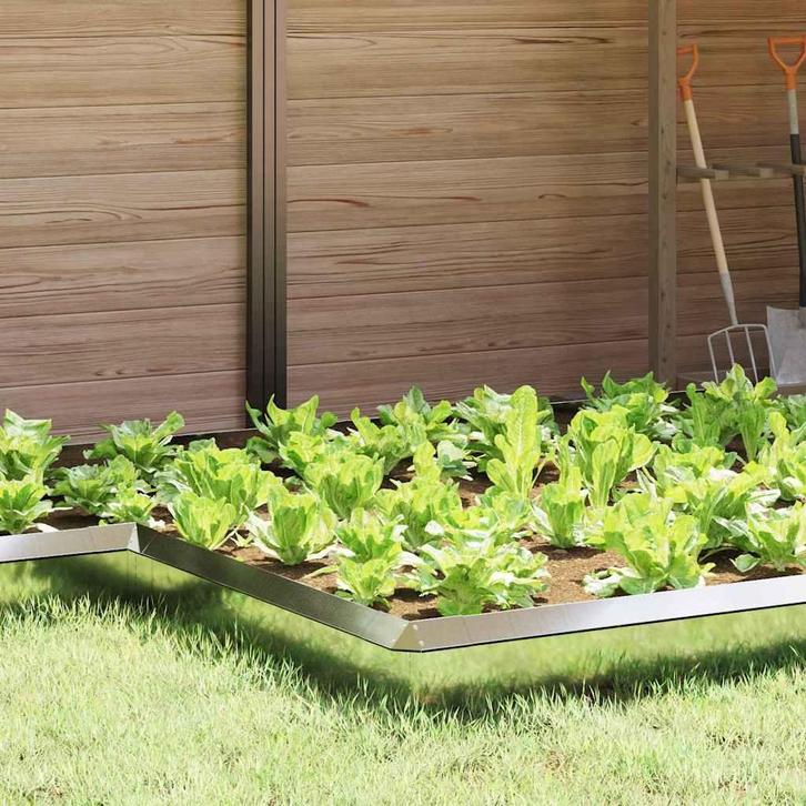 vidaXL Slakkenhekje 4 pcs Zilver 13,5 x 13,5 x 25 cm, Tuin en Terras, Bielzen en Borduren, Nieuw, Verzenden