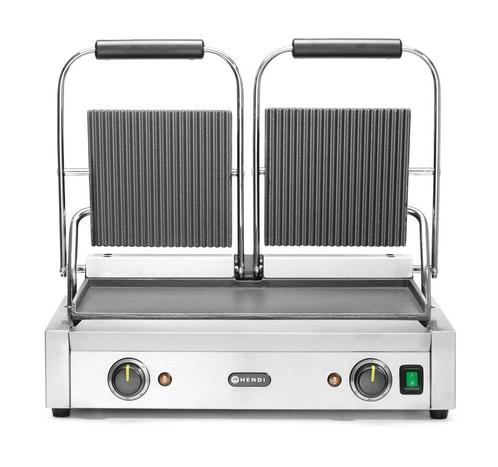 Contactgrill - Dubbele Versie, Hendi, Boven Geribd, Onder Gl, Zakelijke goederen, Horeca | Keukenapparatuur, Ophalen of Verzenden