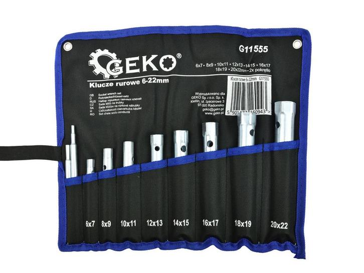 GEKO Pijpsleutel set 6-22 mm in  tetron roltas, Doe-het-zelf en Bouw, Gereedschap | Handgereedschap, Nieuw, Ophalen of Verzenden