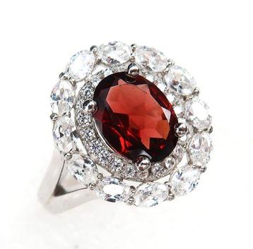 Grenat - Argent, Anneau de Feu Intérieur – Mystique du