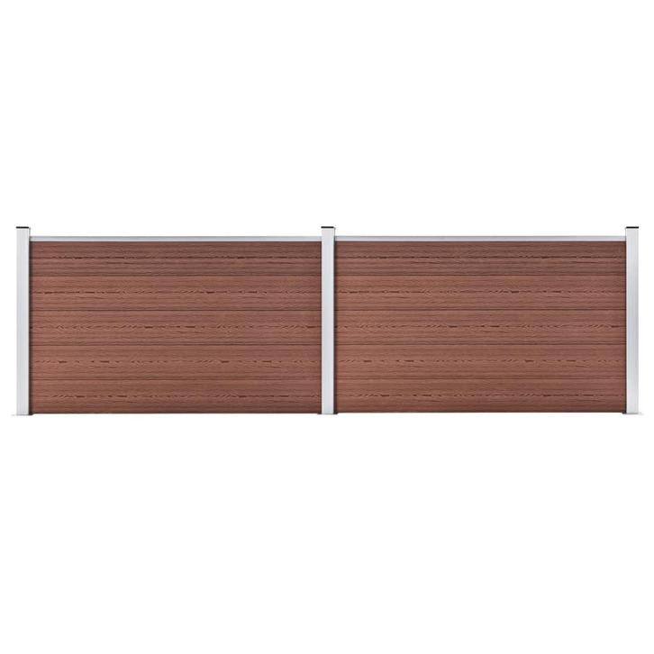 vidaXL Schutting 353x106 cm HKC bruin, Tuin en Terras, Tuinhekken en Hekwerk, Nieuw, Verzenden