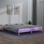 vidaXL Cadre de lit à LED 200x200 cm bois massif, Verzenden