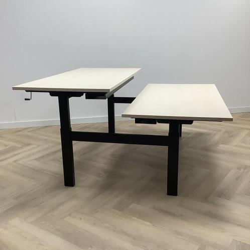 Tweedehands Drentea duo slingerbureau, 160x80 cm, Ahorn-, Huis en Inrichting, Bureaus, Bureau, Gebruikt