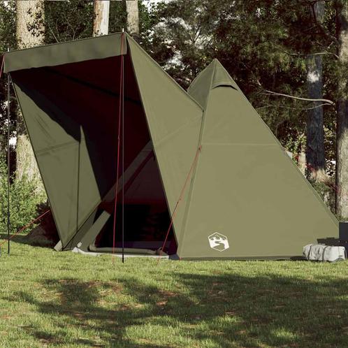 vidaXL Tipitent 6-persoons waterdicht olijfgroen, Caravans en Kamperen, Tenten, Nieuw, Verzenden