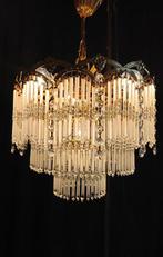 Plafonnier - Laiton, Cristal - Lustre italien, Antiek en Kunst