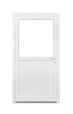 PVC Kunstsof Deur wit 1/2 glas Premium b120 x h208 cm L., Bricolage & Construction, Fenêtres & Moustiquaires, Ophalen of Verzenden