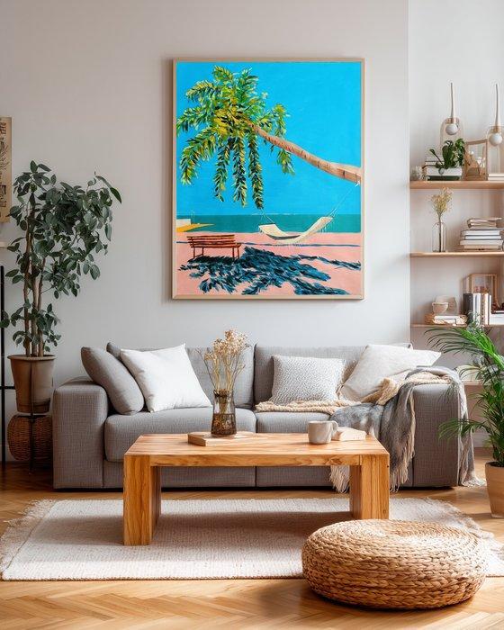 Mar Legón - Verano azul, Antiquités & Art, Art | Peinture | Moderne