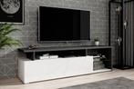 TV-Meubel Colin - Wit - Zwart - 170 cm - TV Kast - Modern, Nieuw, 150 tot 200 cm, Overige materialen, 25 tot 50 cm