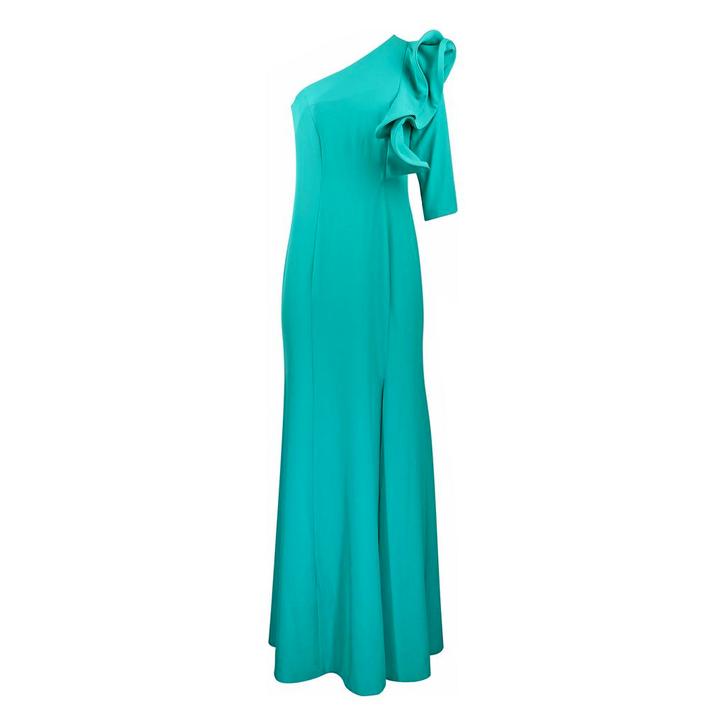Rinascimento • pauw groene one shoulder jurk • M, Kleding | Dames, Truien en Vesten, Groen, Nieuw, Maat 38/40 (M), Verzenden
