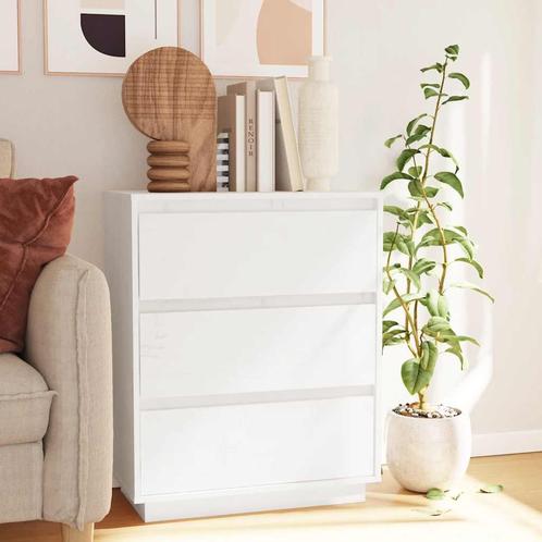 vidaXL Dressoir 60x34x75 cm massief grenenhout wit, Huis en Inrichting, Kasten | Dressoirs, Nieuw, Verzenden