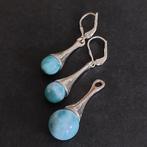 Ensemble en Larimar et argent 925 rhodié. Pierre naturelle.