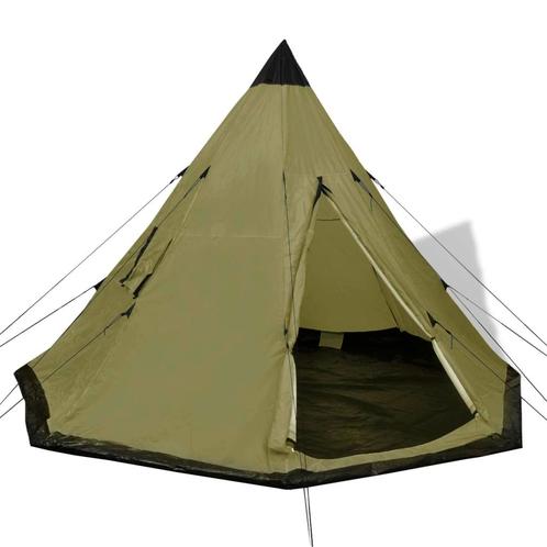 vidaXL Tent 4-persoons groen, Caravanes & Camping, Tentes, Envoi