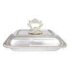 Victorian entrée serving dish with cast foliate, scroll and