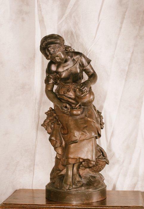 Mathurin Moreau (1822 - 1912) - Sculpture, Dejeuner aux, Antiek en Kunst, Antiek | Keramiek en Aardewerk