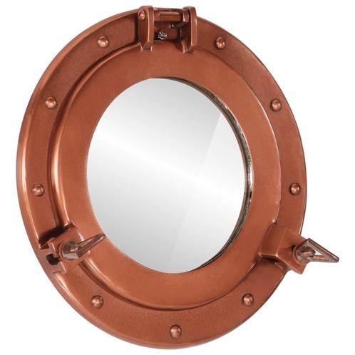 vidaXL Wandspiegel patrijspoort Ø30 cm aluminium en glas, Huis en Inrichting, Woonaccessoires | Spiegels, Nieuw, Verzenden