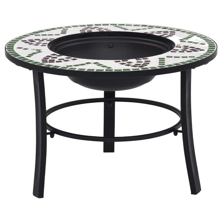 vidaXL Vuurschaal mozaïek 68 cm keramiek groen, Huis en Inrichting, Haarden, Nieuw, Verzenden