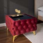 Table basse - Bois, Métal, Velours, Verre - Table basse en, Nieuw