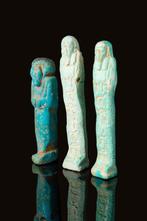 Égypte ancienne Groupe dUshebti en faïence, Antiek en Kunst