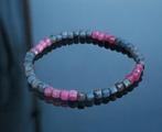 Rubis et Saphir. Bracelet bicolore de belle qualité. Pierre