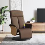 vidaXL Massagestoel verstelbaar met voetensteun stof bruin, Huis en Inrichting, Fauteuils, Verzenden, Nieuw