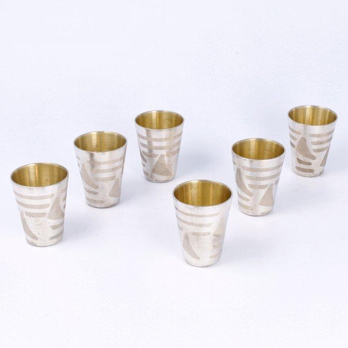 Sovjet (Rusland) Wodka cups - Beker - .948 (91 Zolotniki), Antiek en Kunst, Antiek | Zilver en Goud